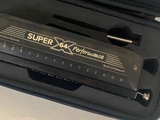 Armonica cromatica Hohner Super 64X Performance - con custodia in vinile nero - Germania