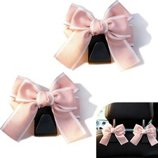 2 PCS Car Purse Hooks, Bow-Shaped PVC Seat Back Hangers, Multi-Functional Sto...