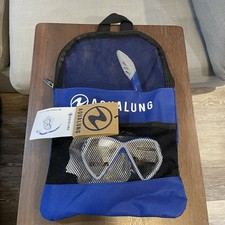 Aqualung Junior Cub Combo SN Mask Snorkel Set Blue White Made In Italy