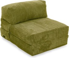 Sedia letto pieghevole singolo futon materasso velluto a coste divano lime seduta ospiti