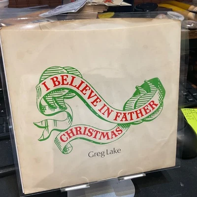 GREG LAKE 7" I BELIEVE IN FATHER CHRISTMAS Mono/Stereo Promo M/VG Atlantic 1975 - image 1 of 3