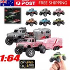 Mini RC Monster Truck USB C Rechargeable Underflow with Trailer 1:64 Scale Alloy