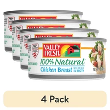 (4 Pack) Valley Fresh 100% Natural Chicken Breast w/ Rib Meat in Water-10 oz Can