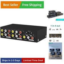 4 Way 3 RCA Splitter Composite Video Audio Distribution 1 in 4 Out