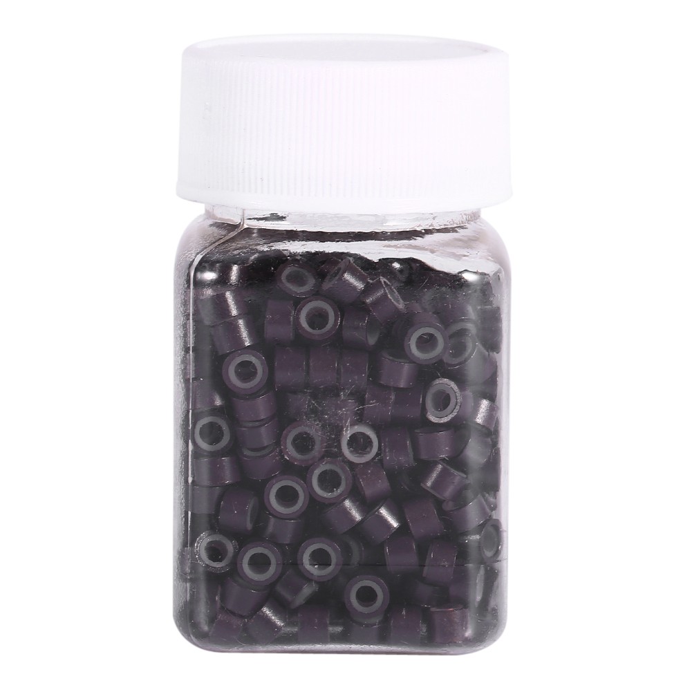 500pcs Bottle Fashion SilicOne Lined Beads Links Rings For Human Hair Extension
