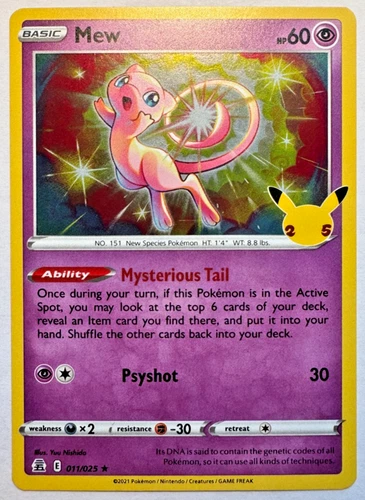 Mew 011/025 Celebrations Holo