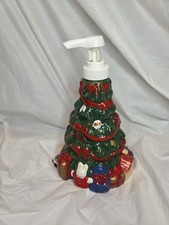    Retro Christmas Tree Soap Dispenser  Ceramic 3D Holiday Decor  Nostalgic