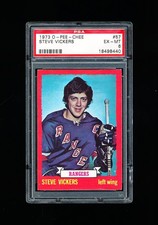 1973 OPC HOCKEY 57 STEVE VICKERS PSA 6 EX-MINT RANGERS