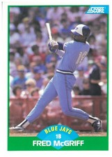 1989 SCORE #6 FRED MCGRIFF TORONTO BLUE JAYS 
