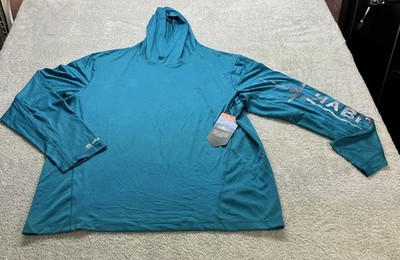 Habit Men's Ventris Cove Hooded Performance Shirt. Solar-Factor Wicking XL Teal