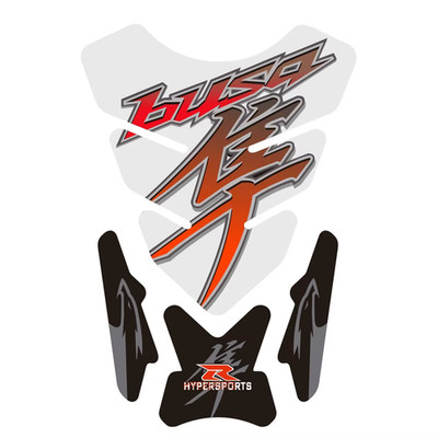Suzuki Hayabusa GSX1300R schwarz Motorrad Tankpad 3D Gel Schutz weiß rot