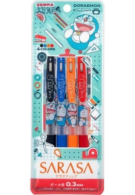 Doraemon Zebra SARASA Clip 0,5 mm Gelstift 4er Set