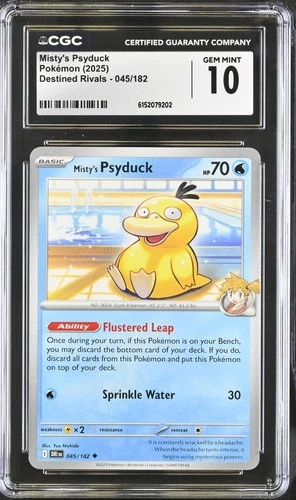 CGC 10 GEM MINT MISTY'S PSYDUCK 045/182 POKÉMON 2025 DESTINED RIVALS Pop 8