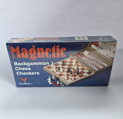 Cardinal Magnetic Backgammon Chess Checkers Strategy Board Game Set No. 614