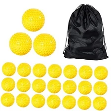 24 Pcs Yellow Dimpled Baseball 9 Inch Pitching Machine Baseball Practice Foam 