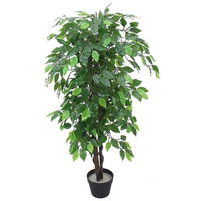 Künstlicher Ficusbaum realistisch natürlich 120 cm (4 Fuß) Premium Indoor Home Decor UK