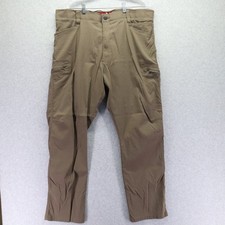 Wrangler Pants Mens 40x30 Outdoor All Terrain Cargo Pocket Stretch Nylon Brown