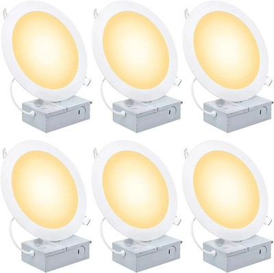 Esbaybulbs 7 Inch Ultra-Thin LED Recessed Ceiling Light with Junction Box 6 Pack