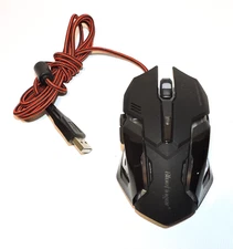 BlueFinger Optical USB Wired Go Gaming Mouse Backlit PC Gamer, BLUE Backlight