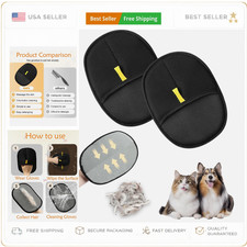 2PCS Pet Hair Removal Glove for Dogs  Cats, Magic Brush Gloves for Furniture...