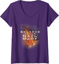 Believe in the Hail Mary Football Play Inspired Ladies' V-Neck Tshirt