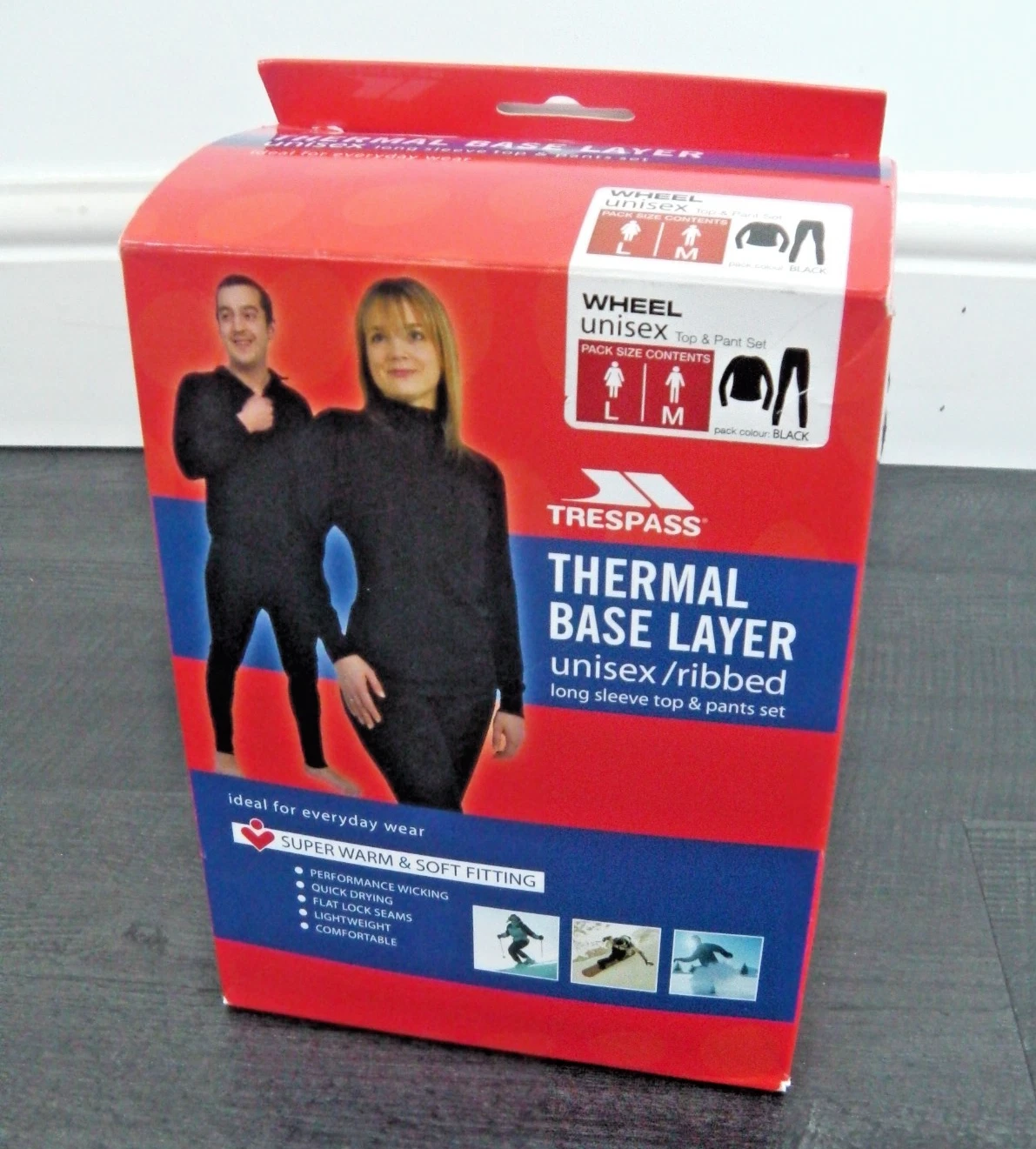 BNIB UNISEX TRESPASS THERMAL BASE LAYER WOMENS LARGE MENS MEDIUM LEGGINGS TOP