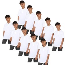 10er PACK JUNGEN MÄDCHEN POLYCOTTON POLOSHIR...