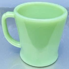 Vintage Fire King Jadeite D Handle Coffee Mug Ring Bottom Shaving Cup Green