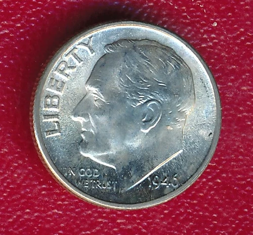1946-D ROOSEVELT SILVER DIME **CHOICE BRILLIANT UNCIRCULATED** FREE SHIPPING!!