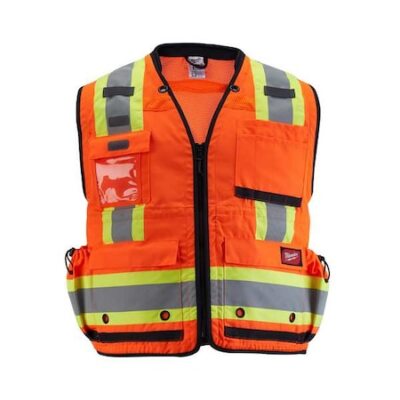 Milwaukee Tool 48-73-5166 Class 2 Surveyor's High Visibility Orange Safety Vest
