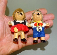 1960's STEIFF Mecki Micki Family Hedgehogs hedgehog Dolls Doll Toys Germany 3"