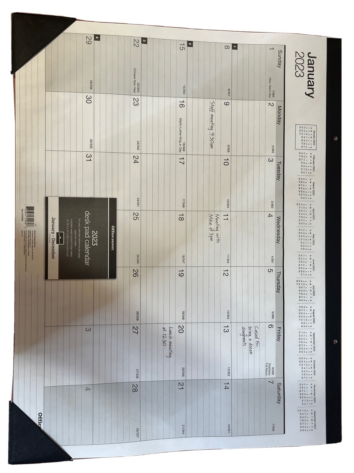 Office Depot Brand Monthly Desk Pad Calendar, 21-3/4"x17", White,  2023, SP24D00 | eBay