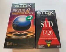 3 Pack TDK Revue Premium Quality Blank VHS Cassette Tapes NEW  Bonus STD T-120