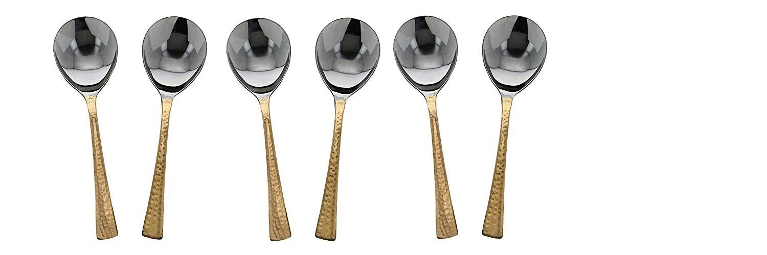 Set of 6 Hammered Steel Copper Serving Spoons for Indian Dinnerware Serveware
Opens in a new window