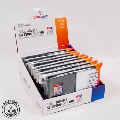 GAMEGENIC PRIME DOUBLE SLEEVING PACK 100 - 2x 100 Sleeves Standard Sleeve NEU