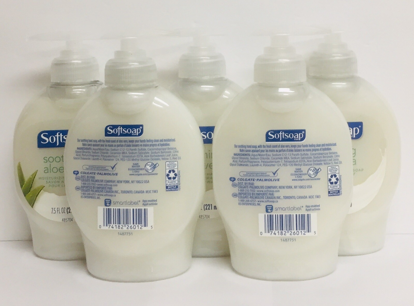 5 Bottles Softsoap Soothing Aloe Vera Moisturizing Hand Soap 7.5 fl oz