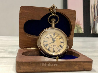 Multifunctional Quartz Pocket Watch with Chain and Bracelet Amazon.com: I-MART Smooth Vintage Pocket Watch with Chain  main image 4