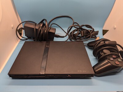 Ps2 Slim Sony PlayStation 2 Gaming System Bundle,Black Controller, Cables,Tested