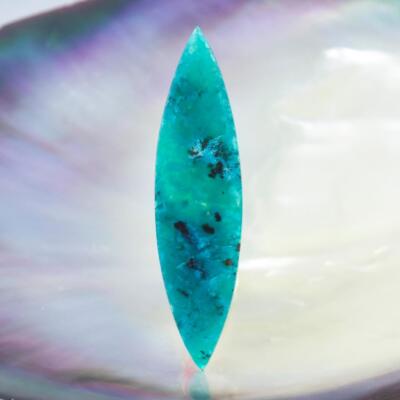 RARE Vibrant Gem Silica Chrysocolla Bacan Island Gemstone Cabochon 2.21 g
