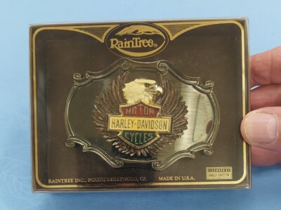 Harley Davidson Belt Buckle RainTree Black Mirror Back B & S Eagle 75th Ann. New