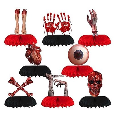 Halloween Table Centerpieces - 8pcs 3D Spooky Broken Body Parts Bloody