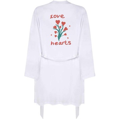 'Love Heart Flowers In Bloom' Adult Dressing Robe / Gown (RO046605)
