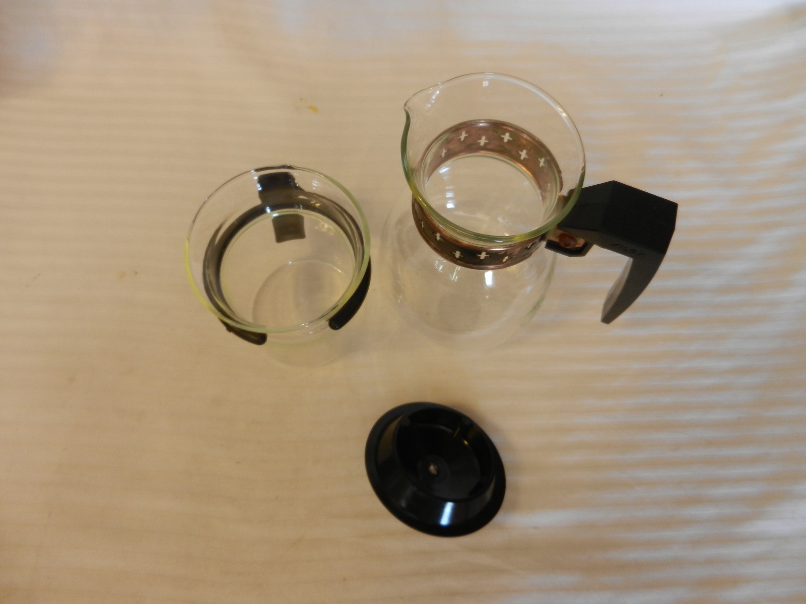 Pyrex Glass Coffee Cup and Glass One Cup Coffee Pot by Silex #LCR-2