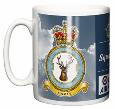 RAF 33 Squadron Ceramic Coffee Mug, Crest Motto, Benson Base Royal Air Force