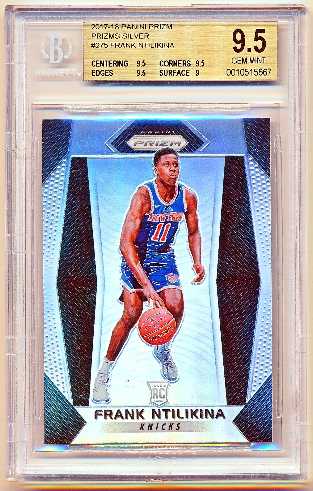 2017-18 Prizm Frank Ntilikina Prizms Silver Rc #275 BGS 9.5 - POP 113