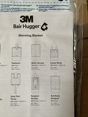 Box Of 10 New 3M Bair Hugger 61000 Full Body Warming Blankets - Medical Grade Patient Warming Blankets
