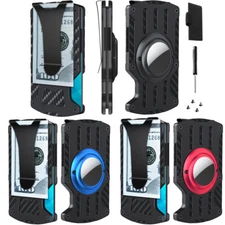 Men Wallet Metal Credit Card Holder Money Clip with AirTag Case Air Tag Cover