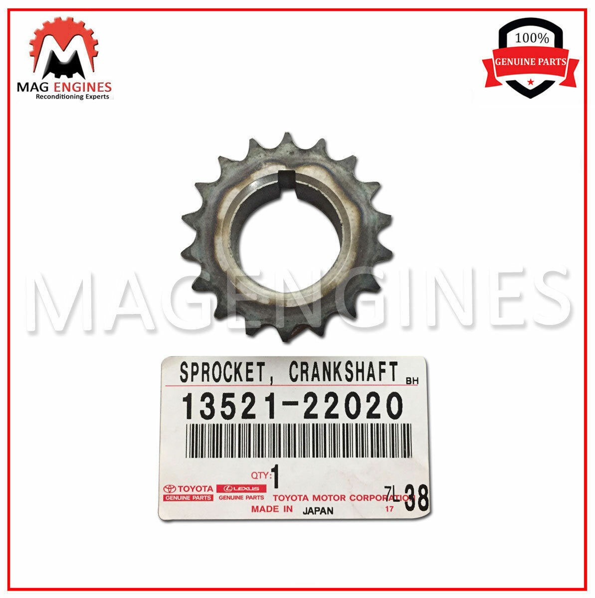 13521-22020 GENUINE OEM CRANKSHAFT TIMING GEAR OR SPROCKET