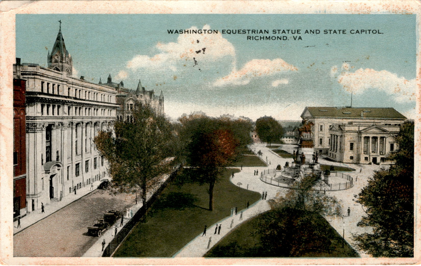 WASHINGTON EQUESTRIAN STATUE, STATE CAPITOL, RICHMOND, VA, Postcard