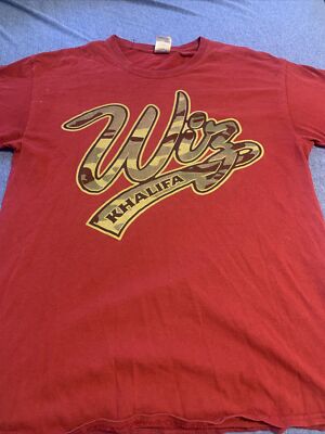 Vintage Wiz Khalifa T-Shirt Mens L Hip Hop Rap Y2K Era Music